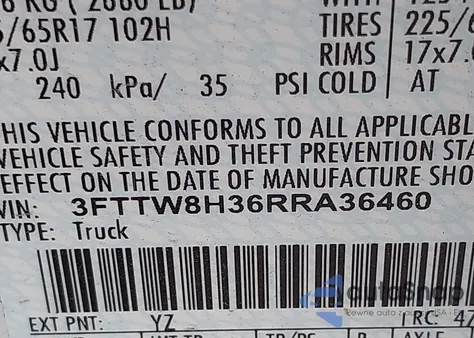 2024 Ford Maverick Xlt из США, поврежденный, VIN 3FTTW8H36RRA36460